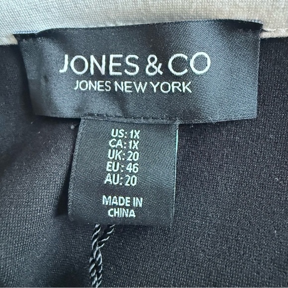 Jones & Co Women’s Black White Trim Button Down Vest Top Size 1X Office Chic - Picture 8 of 11